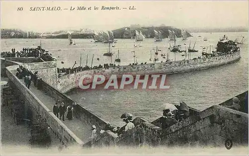 Ansichtskarte AK Saint Malo Le Mole et les Remparts