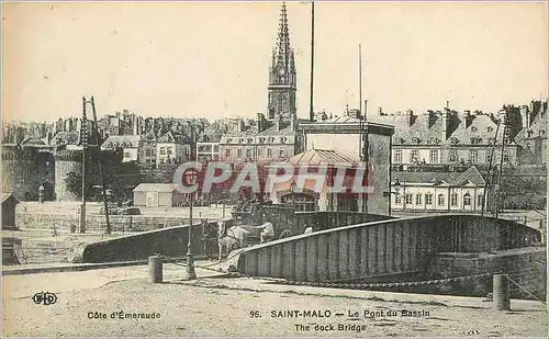 Ansichtskarte AK Saint Malo Cote d'Emeraude Le Pont du Bassin Caleche Cheval