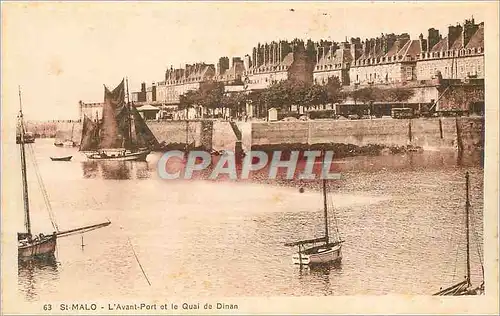 Cartes postales Saint Malo L'Avant Port et le Quai de Dinan Bateaux