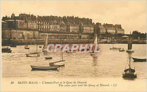 Cartes postales Saint Malo L'Avant Port et le Quai de Dinard Bateaux