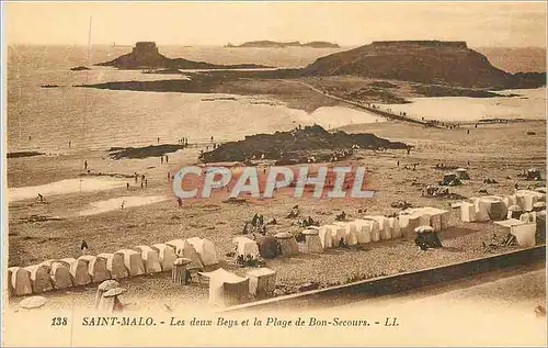 Cartes postales Saint Malo Les Deux Beys et la Plage de Bon Secours