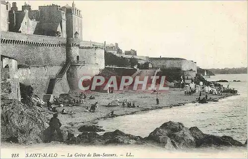 Ansichtskarte AK Saint Malo La Greve de Bon Secours