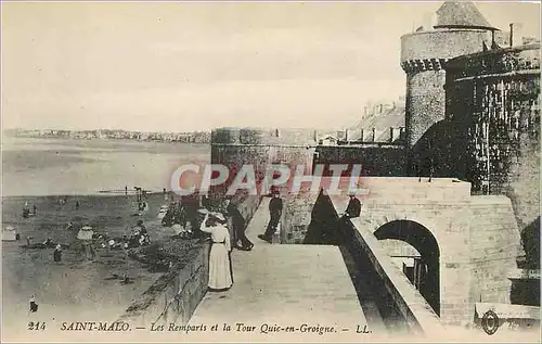 Ansichtskarte AK Saint Malo Les Remparts et La Tour Quic en Groigne