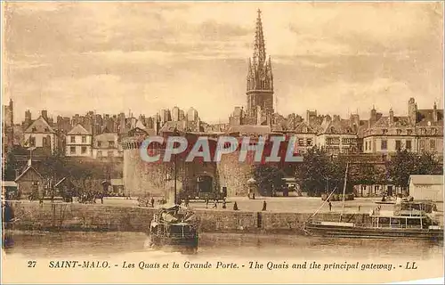 Ansichtskarte AK Saint Malo Les Quais et la Grande Porte Bateaux