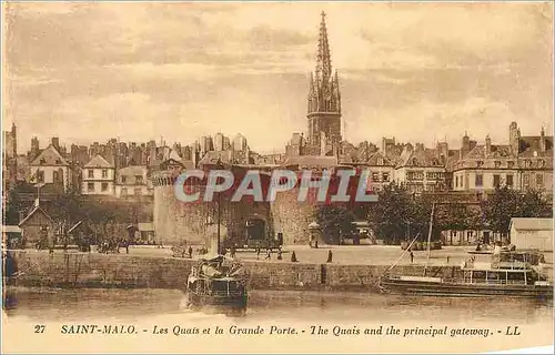 Cartes postales Saint Malo Les Quais et la Grande Porte Bateaux