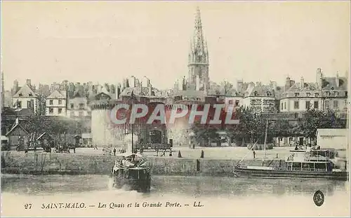 Ansichtskarte AK Saint Malo Les Quais et la Grande Porte Bateaux