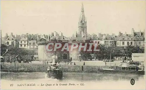 Cartes postales Saint Malo Les Quais et la Grande Porte Bateaux