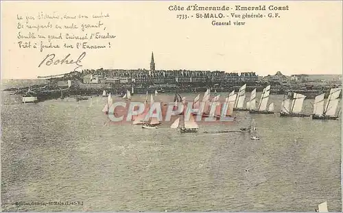 Cartes postales Saint Malo Cote d'Emeraude Vue Generale Bateaux