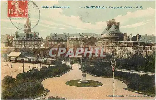 Cartes postales Saint Malo Cote d'Emeraude Vue prise du Casino Train