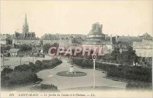 Ansichtskarte AK Saint Malo Le Jardin du Casino et le Chateau