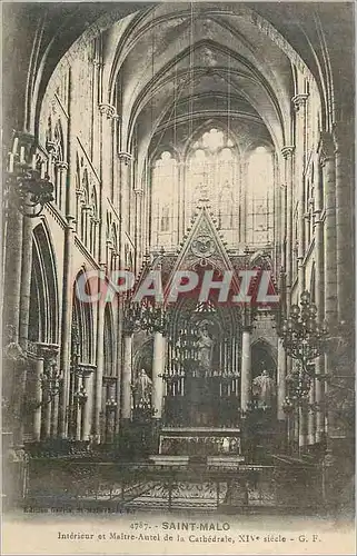 Cartes postales Saint Malo Interieur et Maitre Autel de la Cathedrale XIVe Siecle