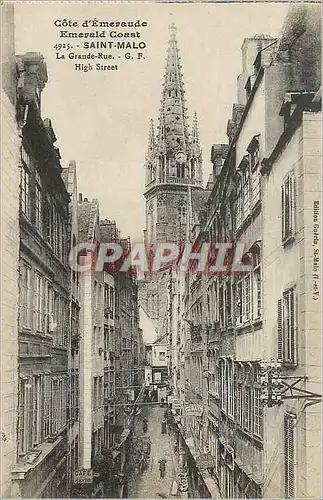 Cartes postales Saint Malo Cote d'Emeraude La Grande Rue
