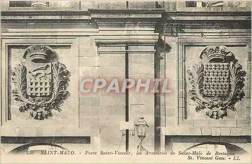 Cartes postales Saint Malo Porte Saint Vincent Les Armoiries de Saint Malo de Bretagne