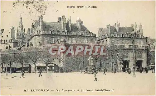 Cartes postales Saint Malo Cote d'Emeraude Les Remparts et la Porte Saint Vincent