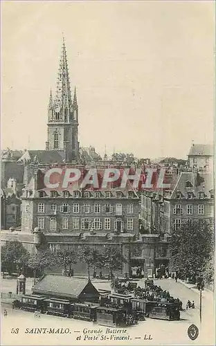 Cartes postales Saint Malo Grande Batterie et La Porte Saint Vincent Trains