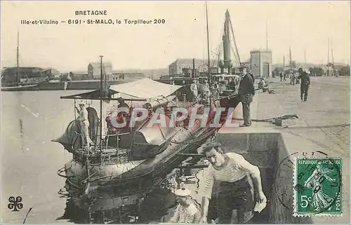 Cartes postales Saint Malo Ille et Vilaine Bretagne Le Torpilleur 209 Bateau