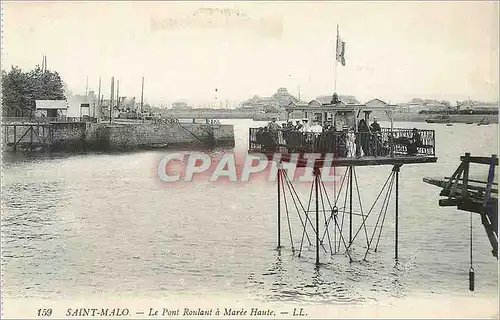 Ansichtskarte AK Saint Malo Le Pont Roulant a Maree Haute