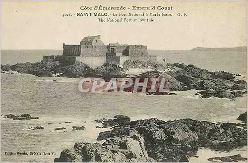 Cartes postales Saint Malo Cote d'Emeraude Le Port National a Maree Basse