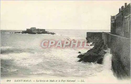 Ansichtskarte AK Saint Malo La Greve de Malo et le Fort National