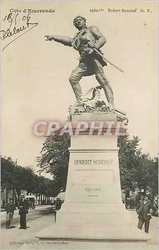 Ansichtskarte AK Saint Malo Cote d'Emeraude Statue de Robert Surcouf