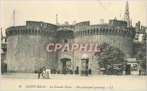 Ansichtskarte AK Saint Malo La Grande Porte Caleche Cheval