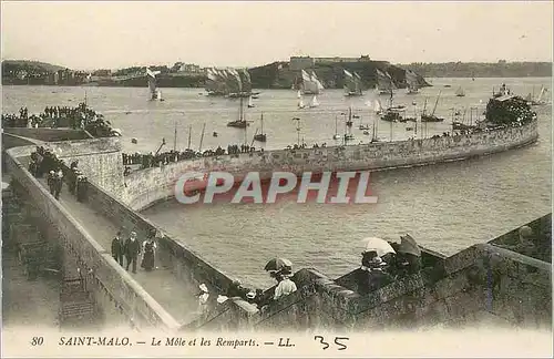 Ansichtskarte AK Saint Malo Le Mole et les Remparts