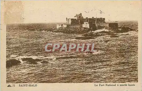 Cartes postales Saint Malo Le Fort National a Maree Haute