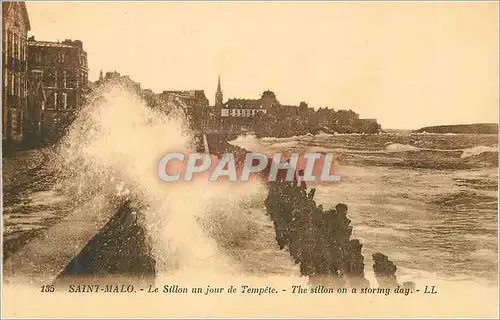 Cartes postales Saint Malo Le Sillon un Jour de Tempete