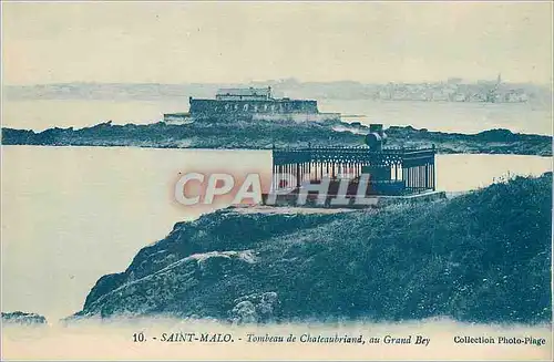 Cartes postales Saint Malo Le Tombeau du Chateaubriand au Grand Bey