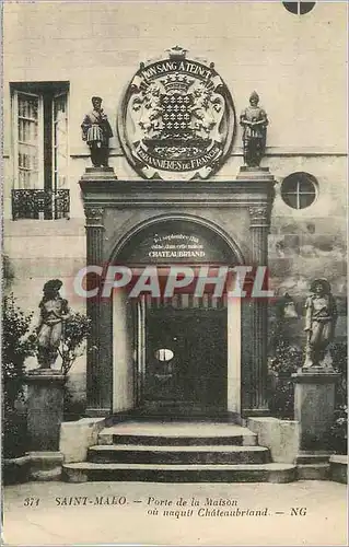 Cartes postales Saint Malo Porte de la Maison ou Naquit Chateaubriand