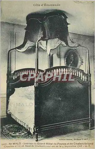 Cartes postales Saint Malo Cote d'Emeraude Interieur du Grand Hotel de France et de Chateaubriand