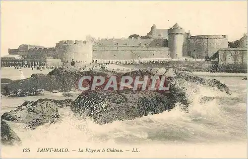 Cartes postales Saint Malo La Plage et le Chateau