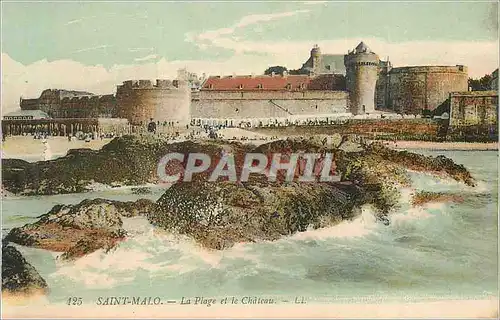 Cartes postales Saint Malo La Plage et le Chateau