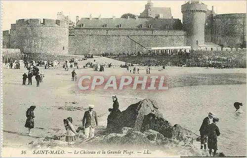 Cartes postales Saint Malo Le Chateau et la Grande Plage