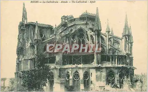 Cartes postales Reims La Cathedrale Abside Militaria