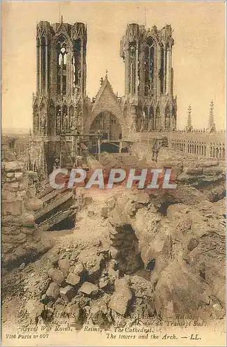 Ansichtskarte AK Reims Les Ruines de la Grande Guerre Vu du Transept Sud Militaria