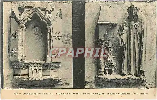 Ansichtskarte AK Cathedrale de Reims Figures du Port Sud de la Facade (Seconde Moitie du XIIIe Siecle) Militaria