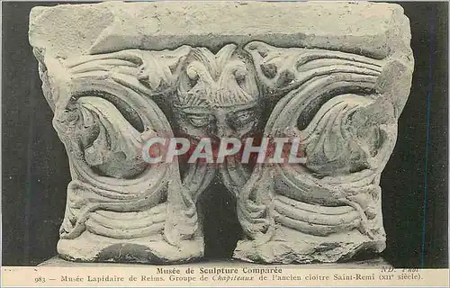 Ansichtskarte AK Musee Lapidaire de Reims Musee de Sculpture Comparee Groupe de Chapiteaux de l'ancien Cloitre Sa
