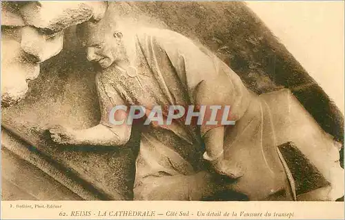 Cartes postales Reims La Cathedrale Cote Sud Un detail de la Voussure du Transept Militaria