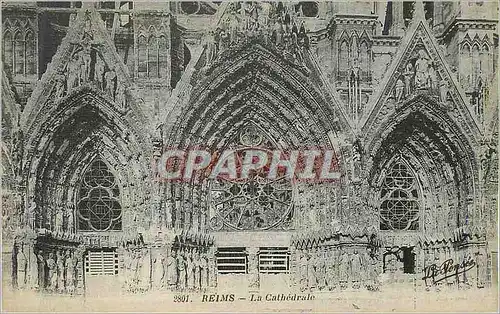Cartes postales Reims La Cathedrale Militaria