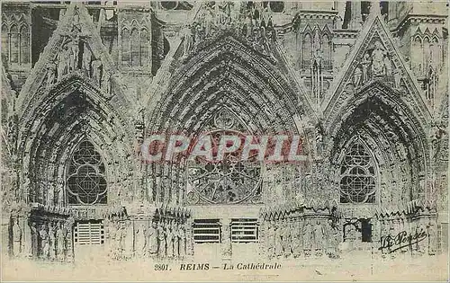 Cartes postales Reims La Cathedrale Militaria