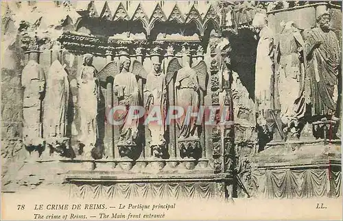 Cartes postales Le Crime de Reims Le Portique Principal Militaria
