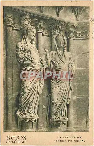 Cartes postales Reims La Cathedrale La Visitation Porche Principal
