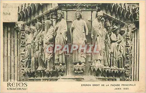 Cartes postales Reims La Cathedrale Eperon Droit de la Facade Principale Janv 1920