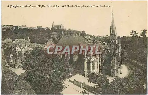 Ansichtskarte AK Fougeres (I et V) L'Eglise St Sulpice Cote Nord Vue prise de la Tour Surienne