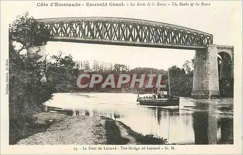 Cartes postales Les Bords de la Rance Cote d'Emeraude Le Pont de Lessard Bateau