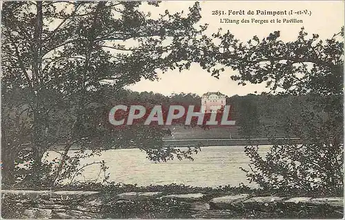 Cartes postales Foret de Paimpont (I et V) L'Etang des Forges et le Pavillon