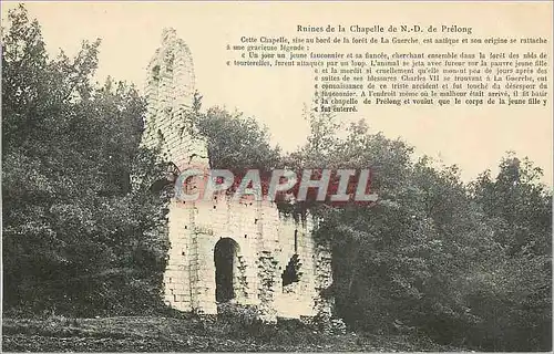 Cartes postales Ruines de la Chapelle de N D de Prelong