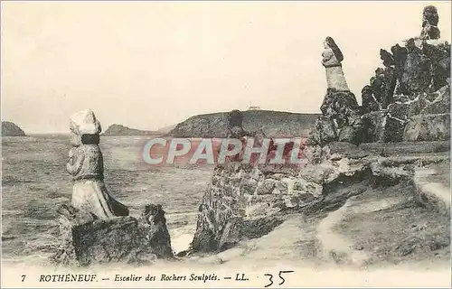 Cartes postales Rotheneuf Escalier des Rochers Sculptes
