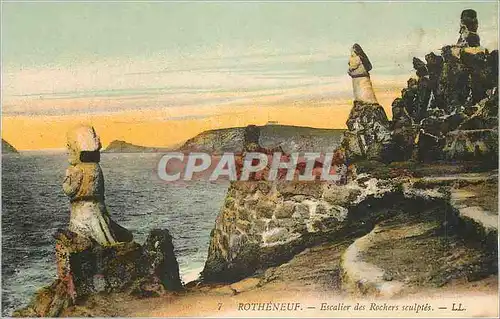 Cartes postales Rotheneuf Escalier des Rochers Sculptes